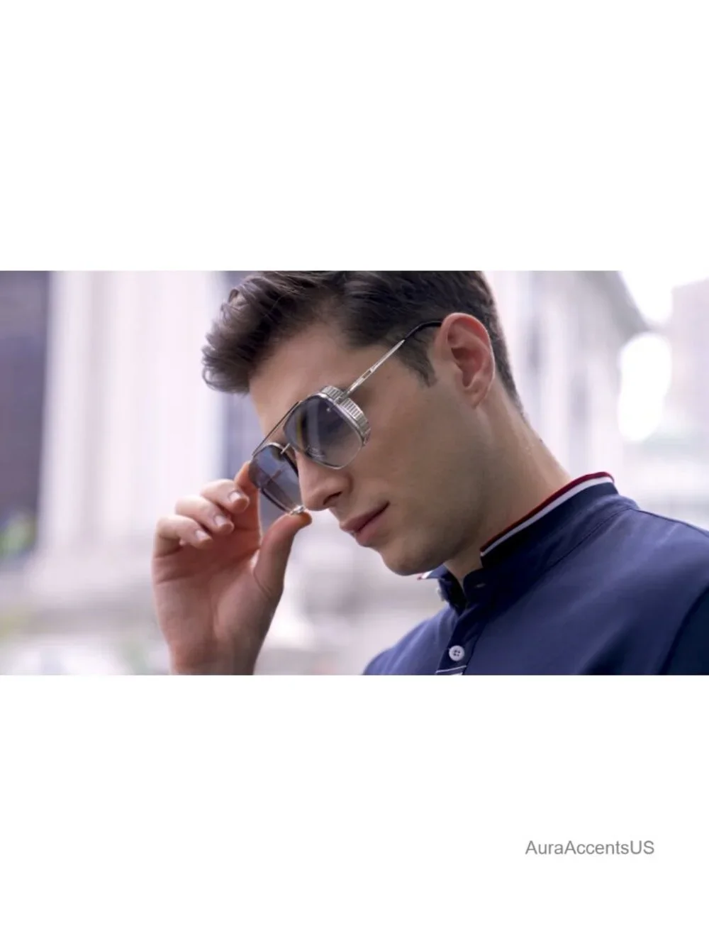 Oversized Square Aviator Sunglasses Metal Side Shield UV400 Retro